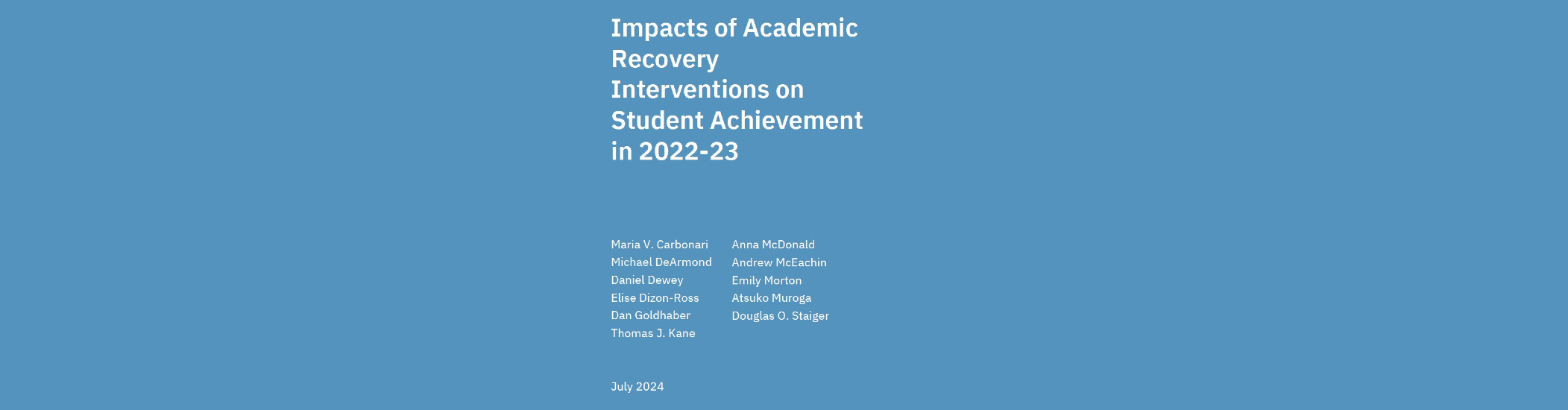 Impacts of Academic Recovery Interventions on Student Achievement in 2022-23
